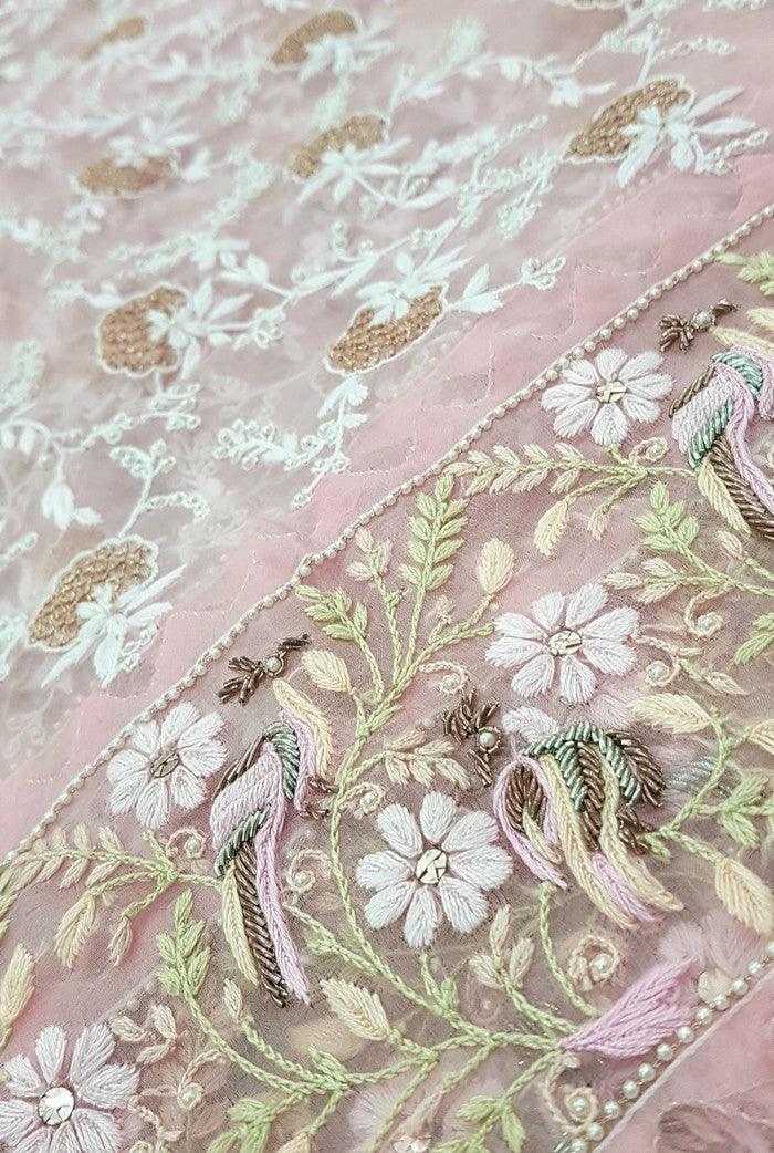 Chikankari Designer Organza Suit - Adah Chikankari