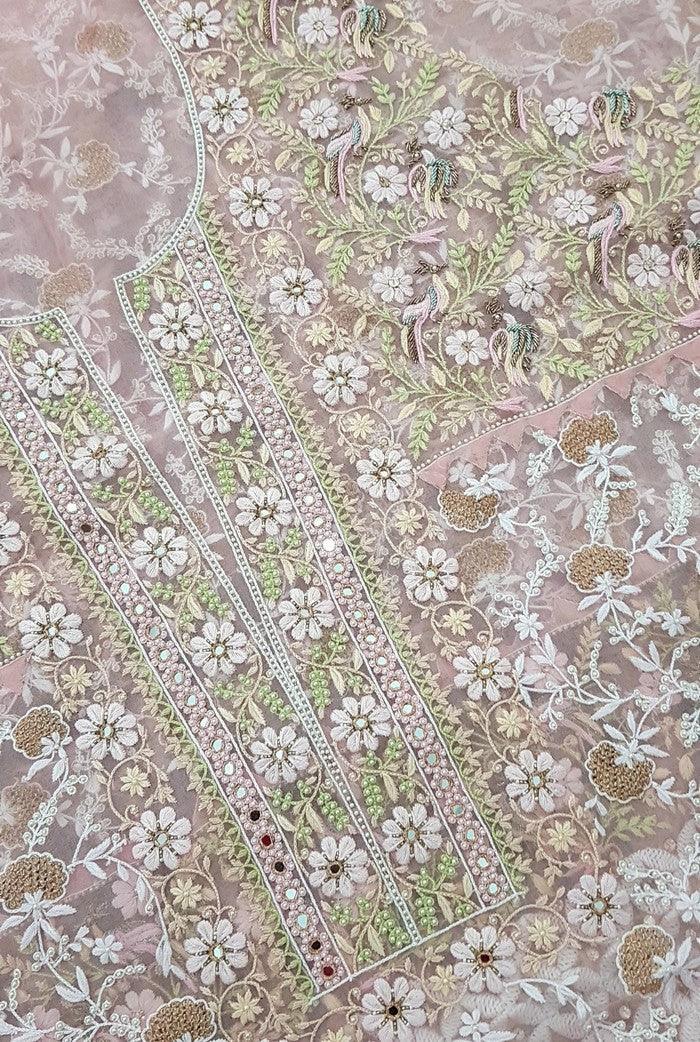 Chikankari Designer Organza Suit - Adah Chikankari