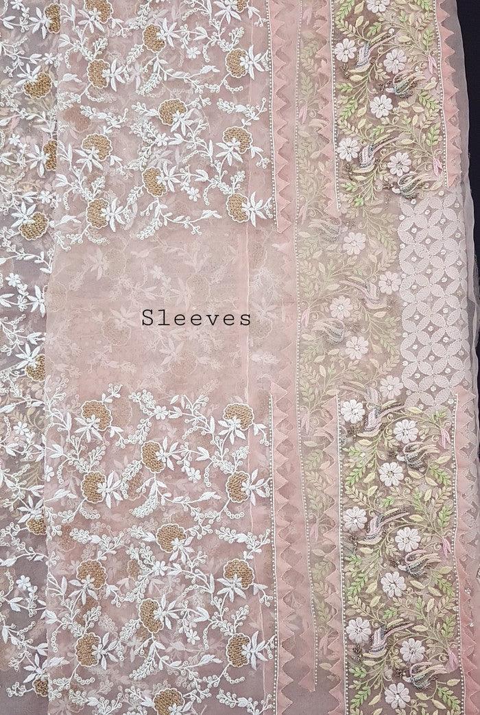 Chikankari Designer Organza Suit - Adah Chikankari