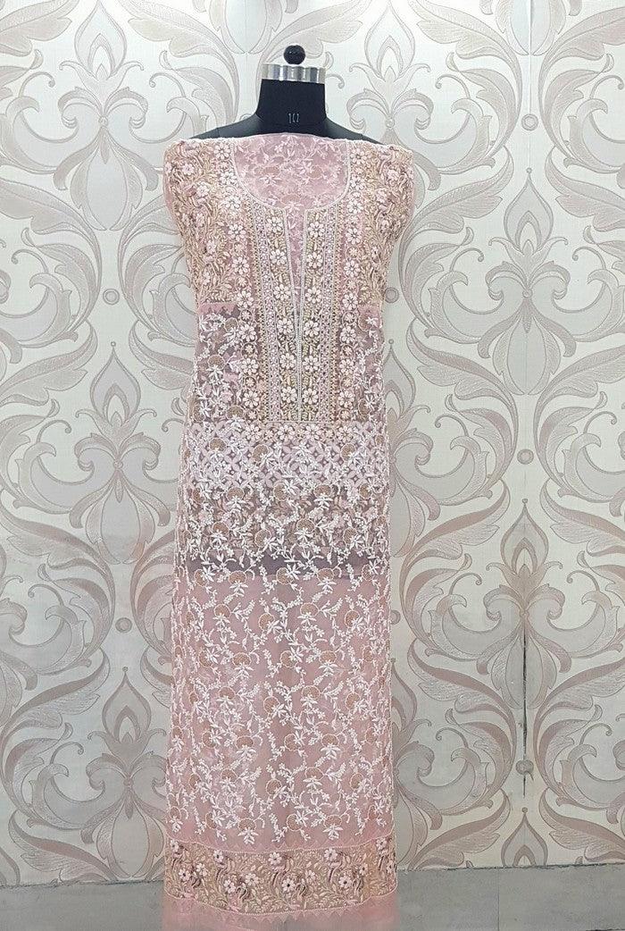 Chikankari Designer Organza Suit - Adah Chikankari