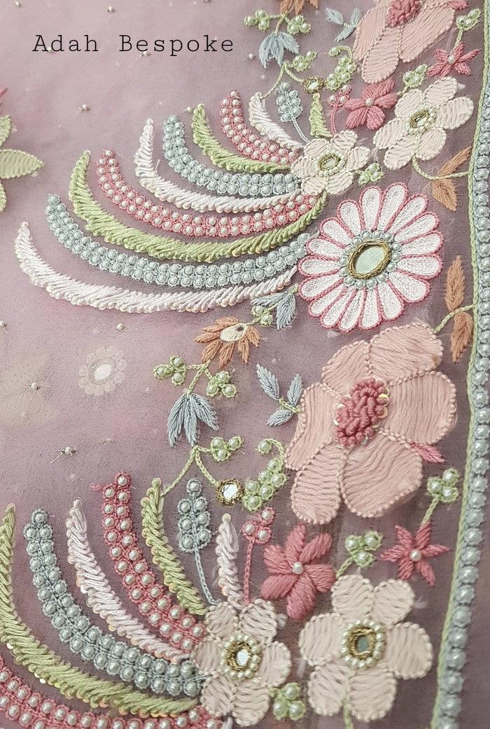 Chikankari Designer Organza Suit - Adah Chikankari