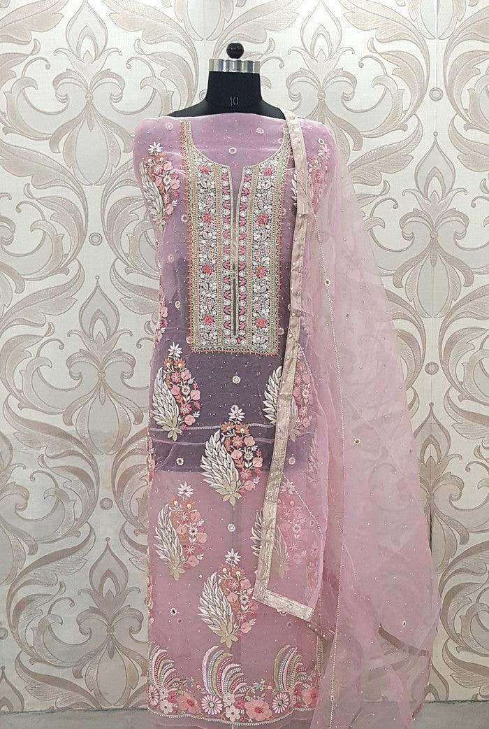 Chikankari Designer Organza Suit - Adah Chikankari