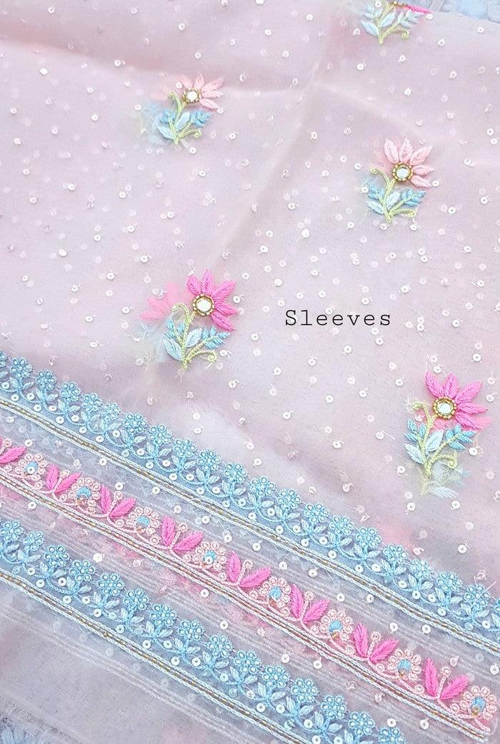 Chikankari Designer Organza Suit - Adah Chikankari
