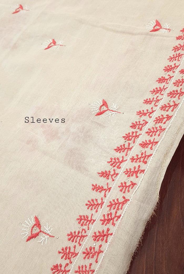 Tissue Silk Designer Suit ( Kurta & Dupatta ) - Adah Chikankari