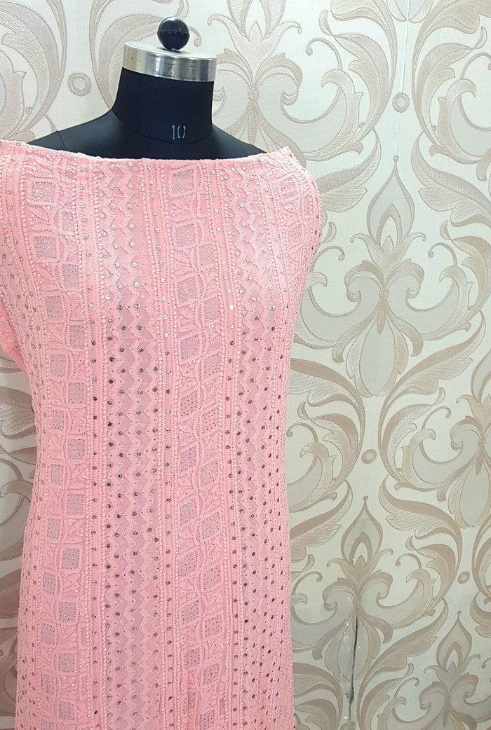 Chikankari Georgette Anarkali ( Semi Stitched ) - Adah Chikankari