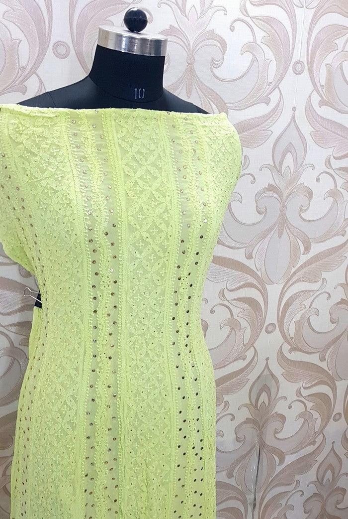 Chikankari Viscose Georgette Anarkali ( Semi Stitched ) - Adah Chikankari
