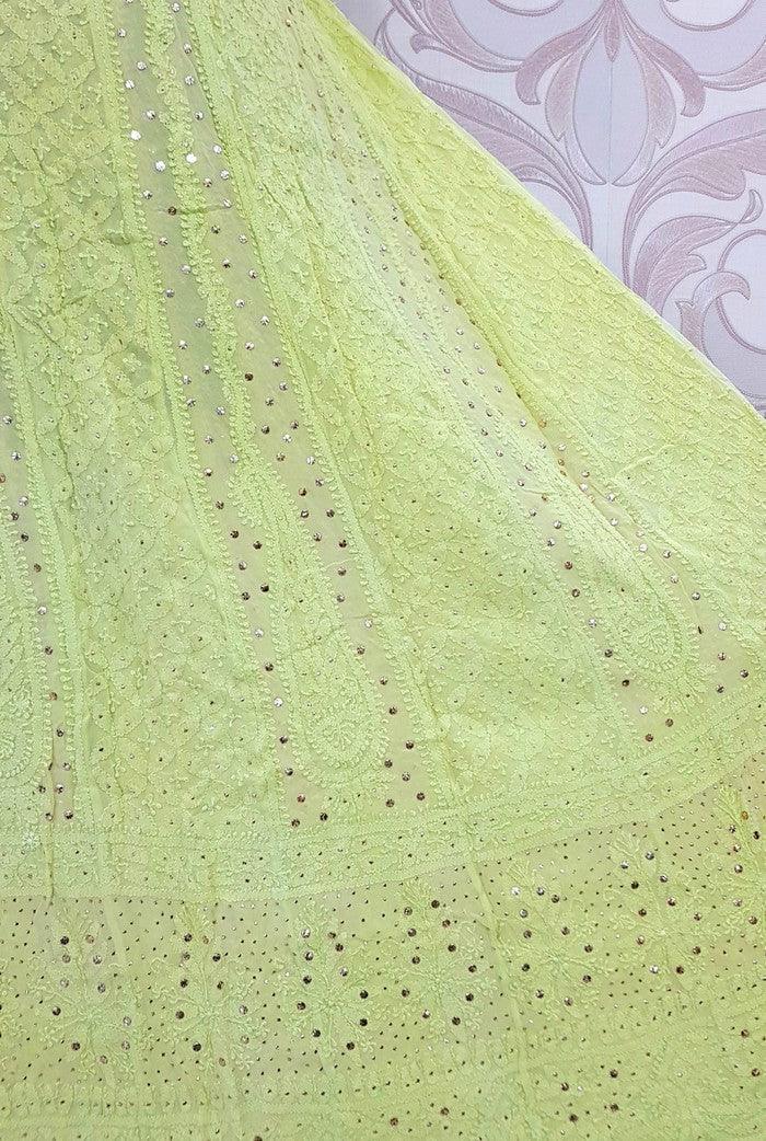 Chikankari Georgette Anarkali ( Semi Stitched ) - Adah Chikankari