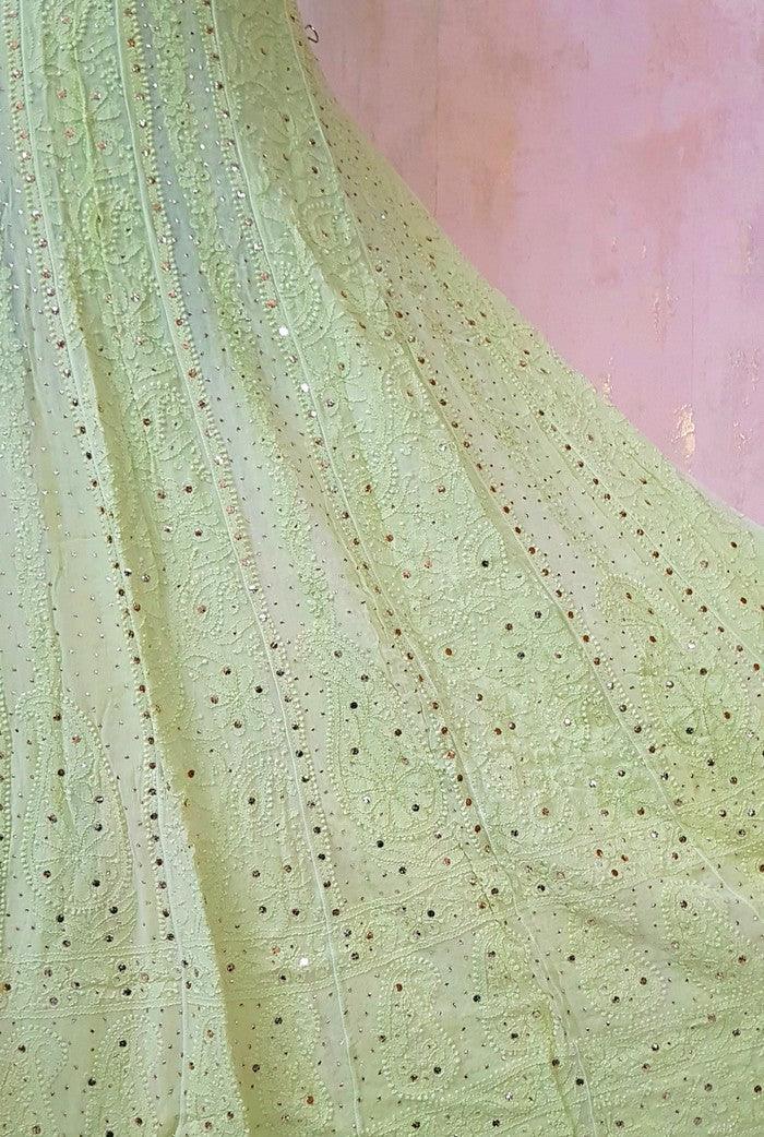 Chikankari Georgette Anarkali ( Semi Stitched ) - Adah Chikankari