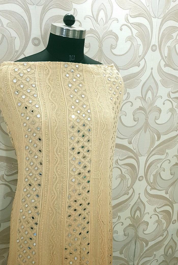 Chikankari Georgette Anarkali ( Pearl & Mirror Work ) - Adah Chikankari