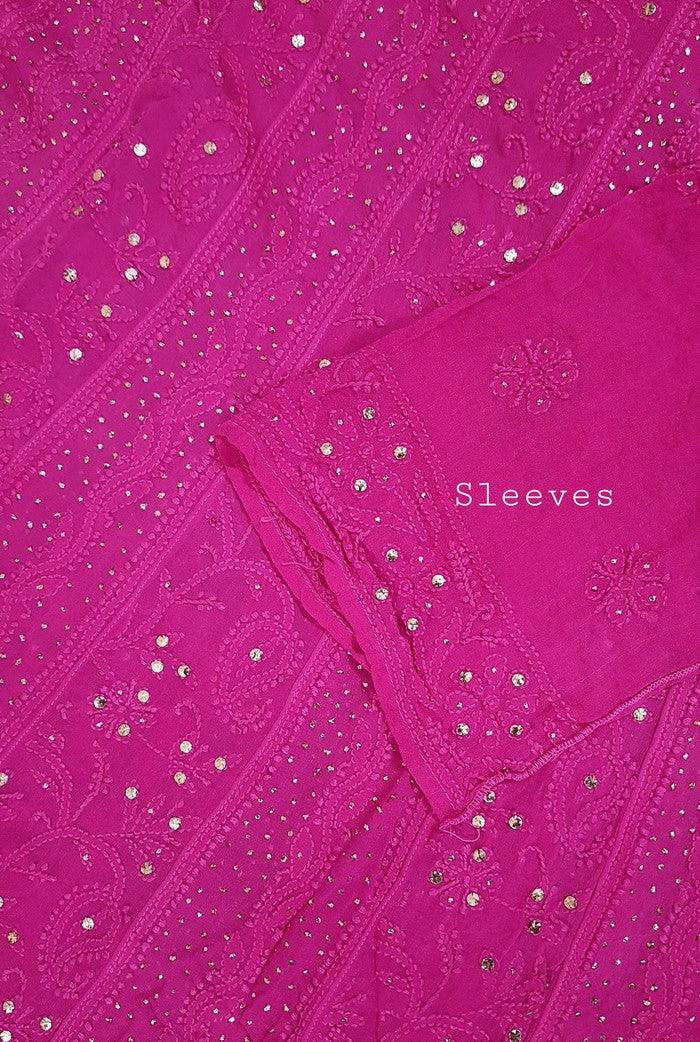 Chikankari Georgette Anarkali ( Semi Stitched ) - Adah Chikankari