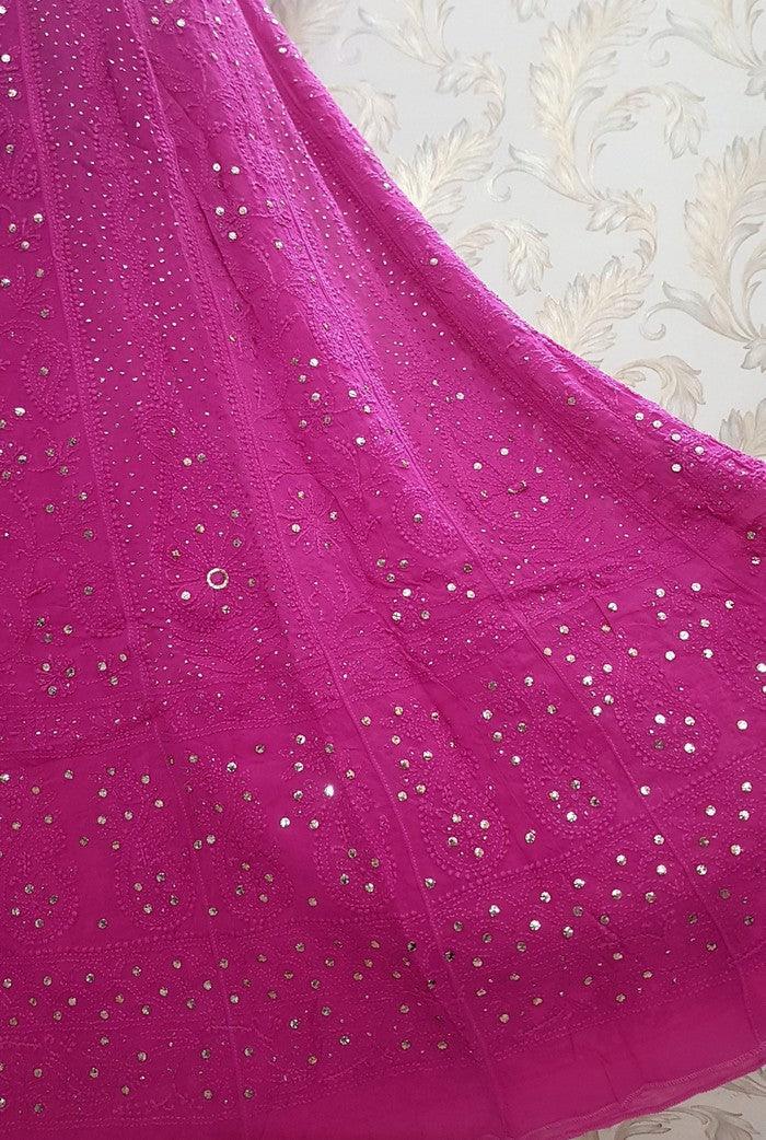 Chikankari Georgette Anarkali ( Semi Stitched ) - Adah Chikankari