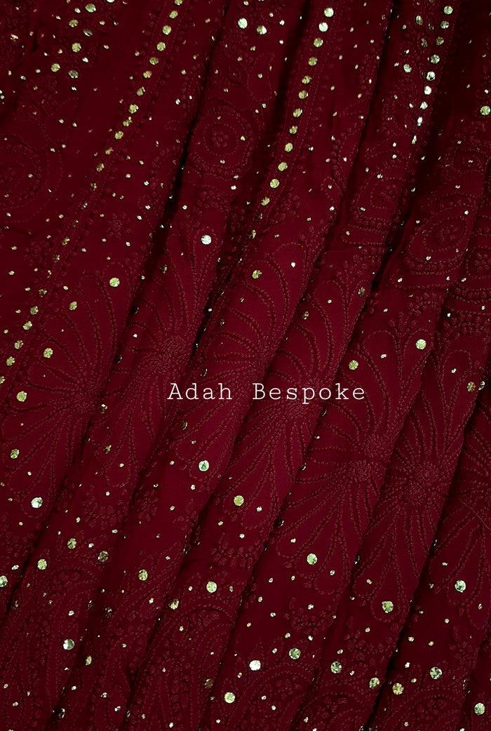 Chikankari Georgette Anarkali ( Semi Stitched ) - Adah Chikankari