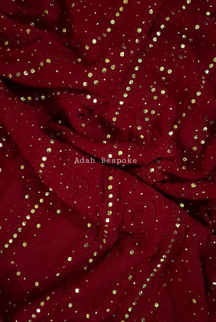 Chikankari Georgette Anarkali ( Semi Stitched ) - Adah Chikankari