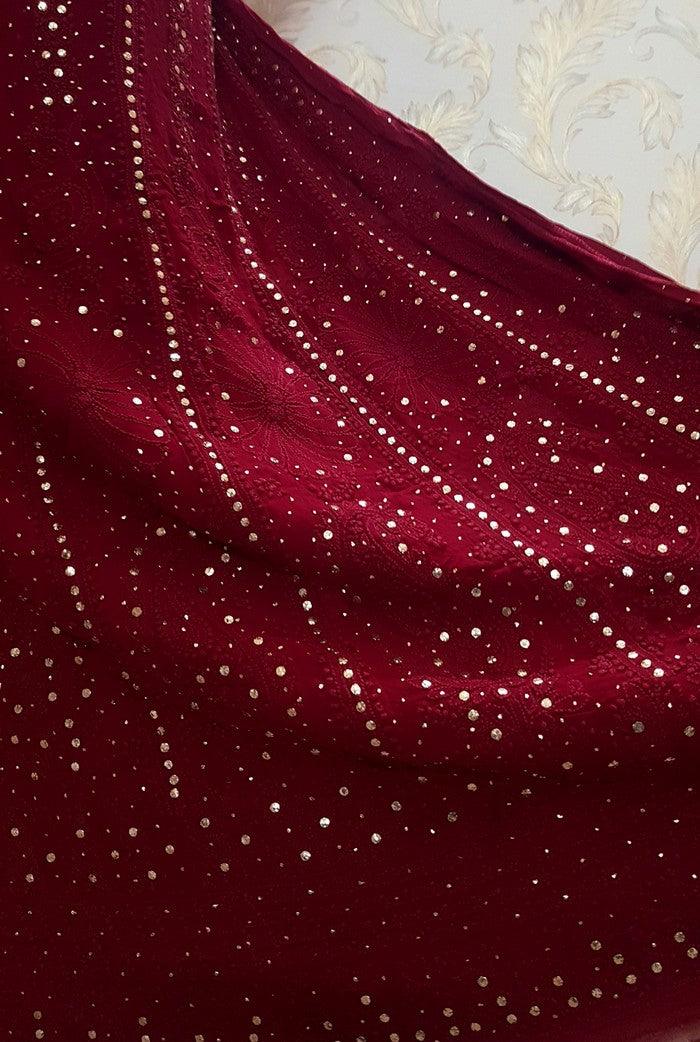 Chikankari Georgette Anarkali ( Semi Stitched ) - Adah Chikankari