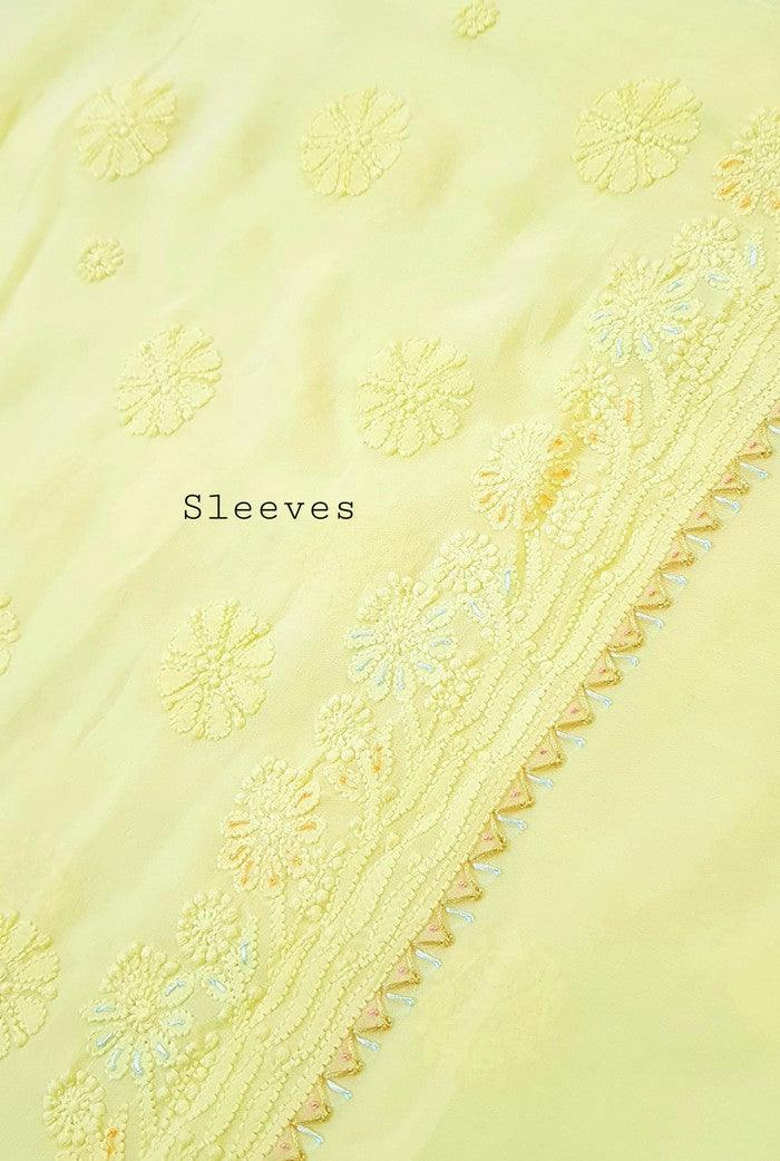 Chikankari Viscose Georgette Suit ( Parsi Work ) - Adah Chikankari