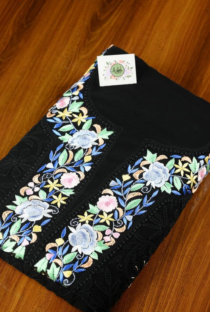 Chikankari Viscose Georgette Suit ( Parsi Work ) - Adah Chikankari