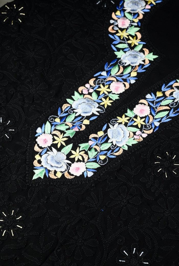 Chikankari Viscose Georgette Suit ( Parsi Work ) - Adah Chikankari