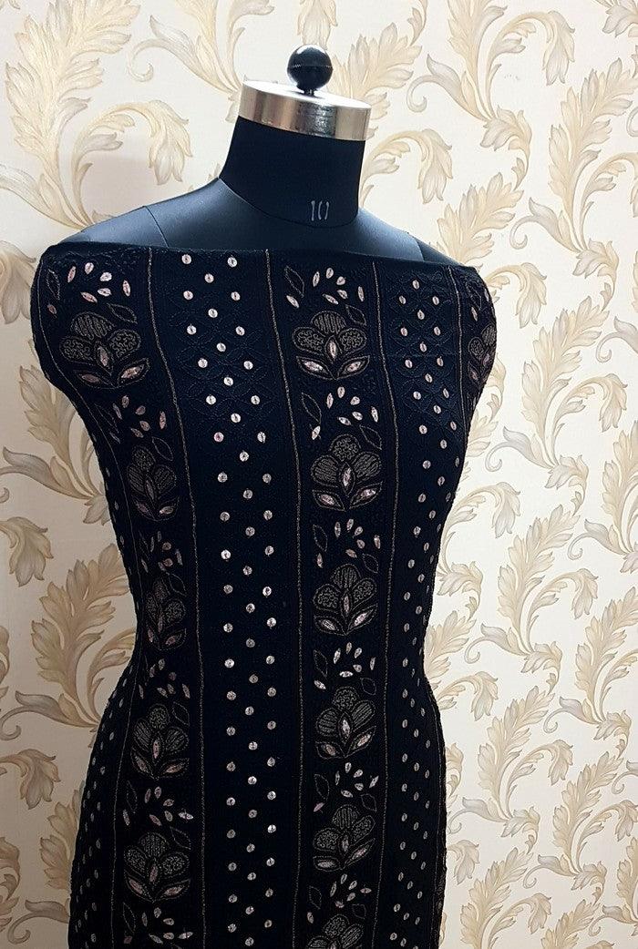 Chikankari Viscose Georgette Suit ( Gotta Patti ) - Adah Chikankari