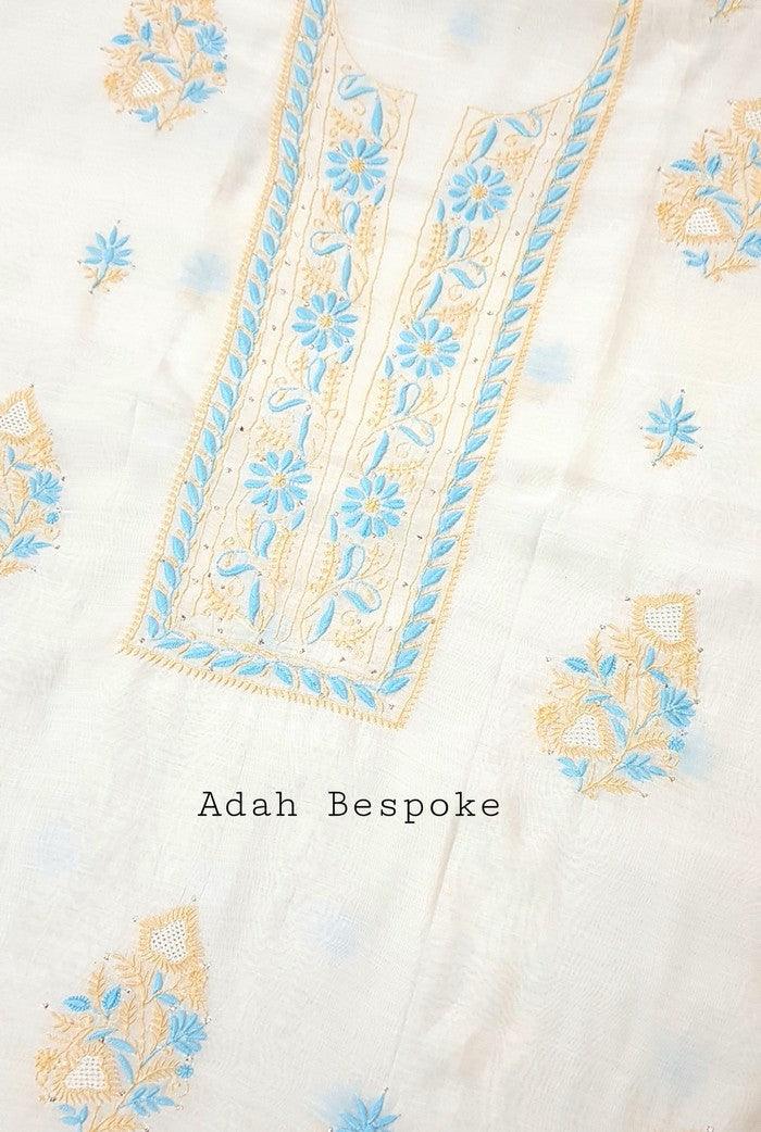 Chikankari Mul Chanderi Designer Suit - Adah Chikankari