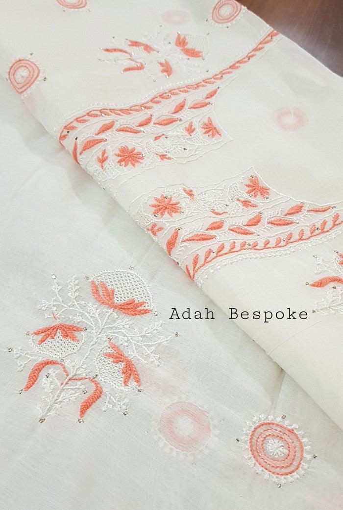 Chikankari Mul Chanderi Designer Suit - Adah Chikankari
