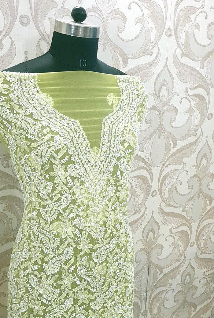 Chikankari Semi Georgette Suit ( 3 Piece ) - Adah Chikankari