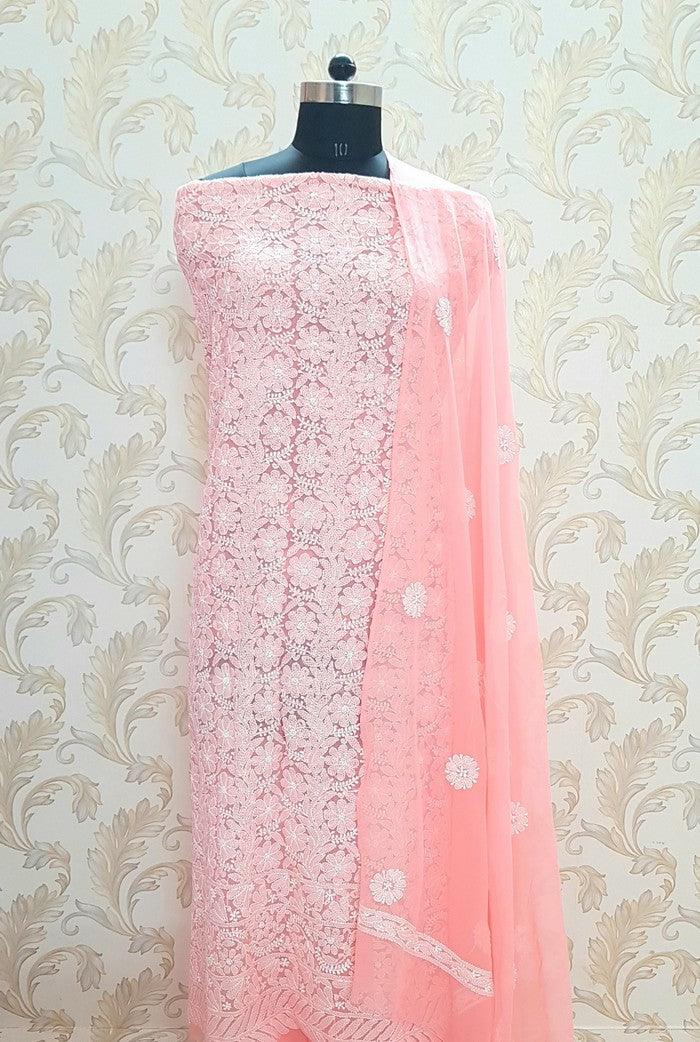 Chikankari Semi Georgette Suit ( 3 Piece ) - Adah Chikankari