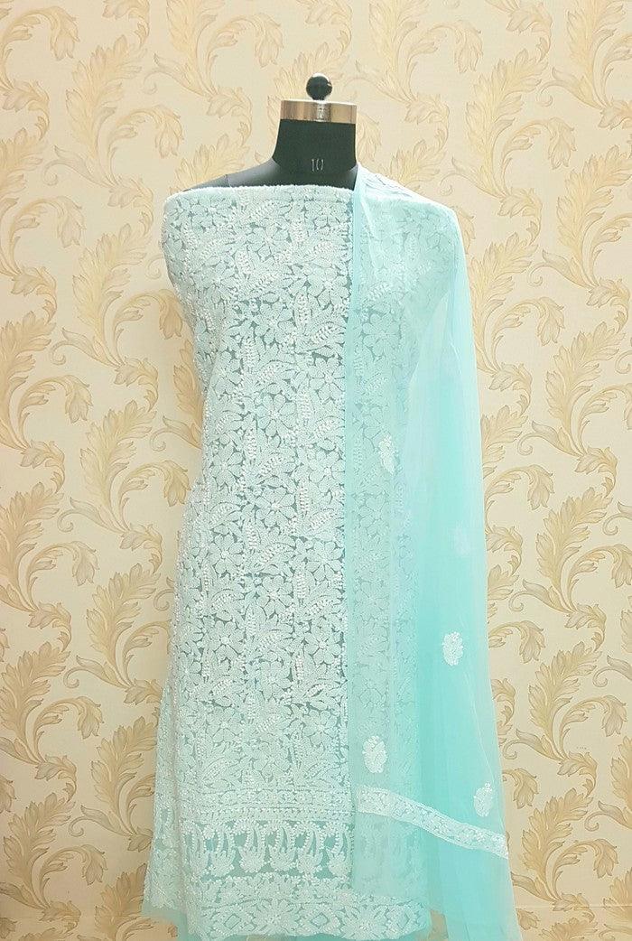 Chikankari Semi Georgette Suit ( 3 Piece ) - Adah Chikankari