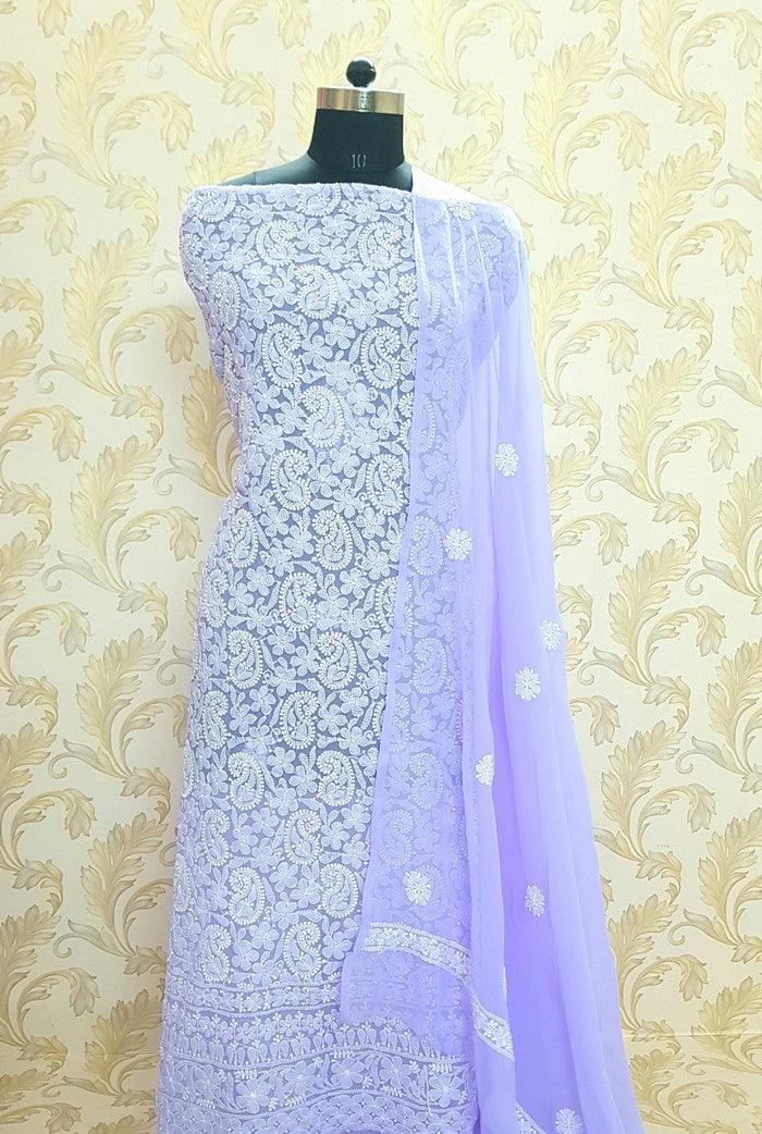 Chikankari Semi Georgette Suit ( 3 Piece ) - Adah Chikankari