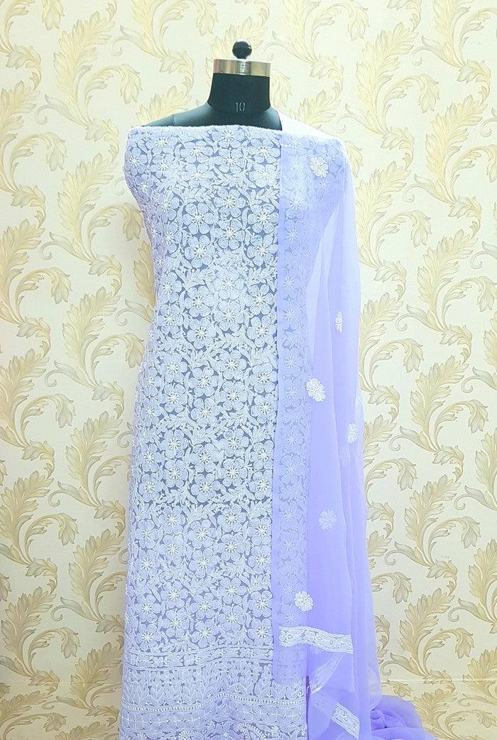 Chikankari Semi Georgette Suit ( 3 Piece ) - Adah Chikankari