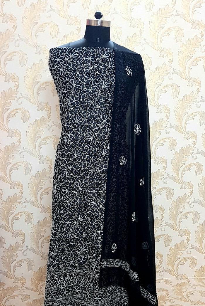 Chikankari Semi Georgette Suit ( 3 Piece ) - Adah Chikankari