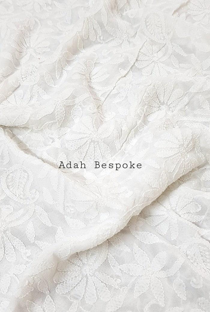 Chikankari Viscose Georgette Dupatta ( Dyeable ) - Adah Chikankari