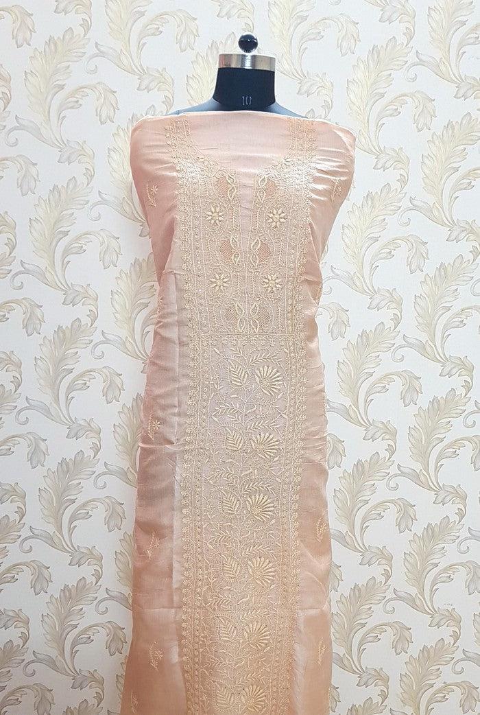 Chikankari Tussar Silk Kurta ( Do Taar ) - Adah Chikankari