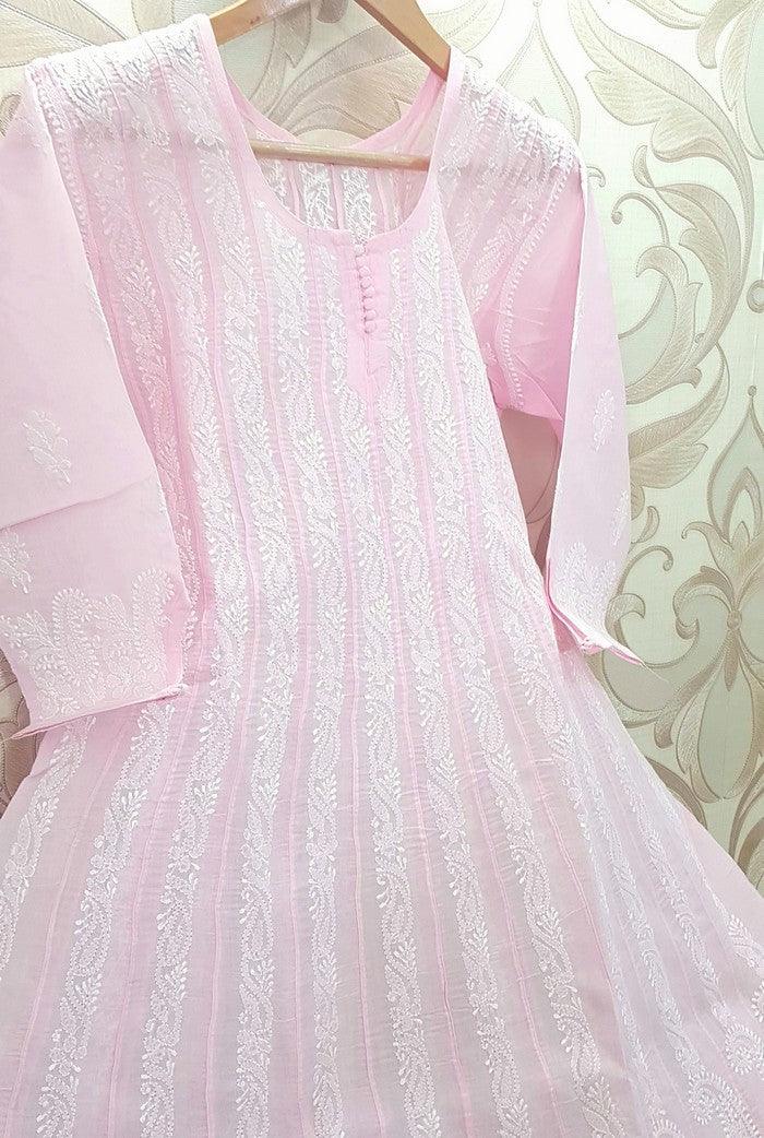 chikankari anarkali dress for women
