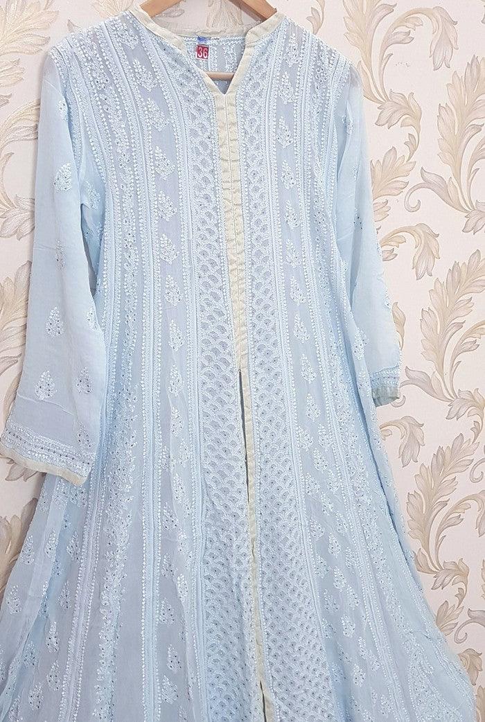 Chikankari Viscose Georgette Anarkali - Adah Chikankari