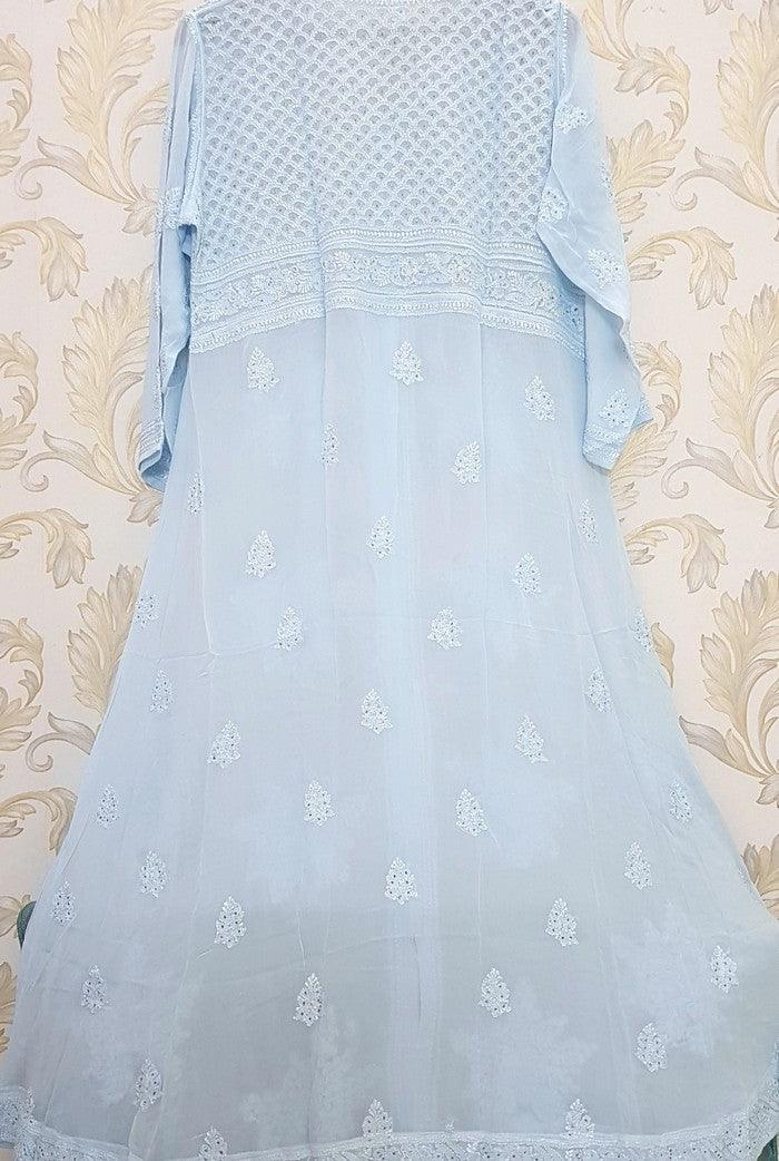 Chikankari Viscose Georgette Anarkali - Adah Chikankari