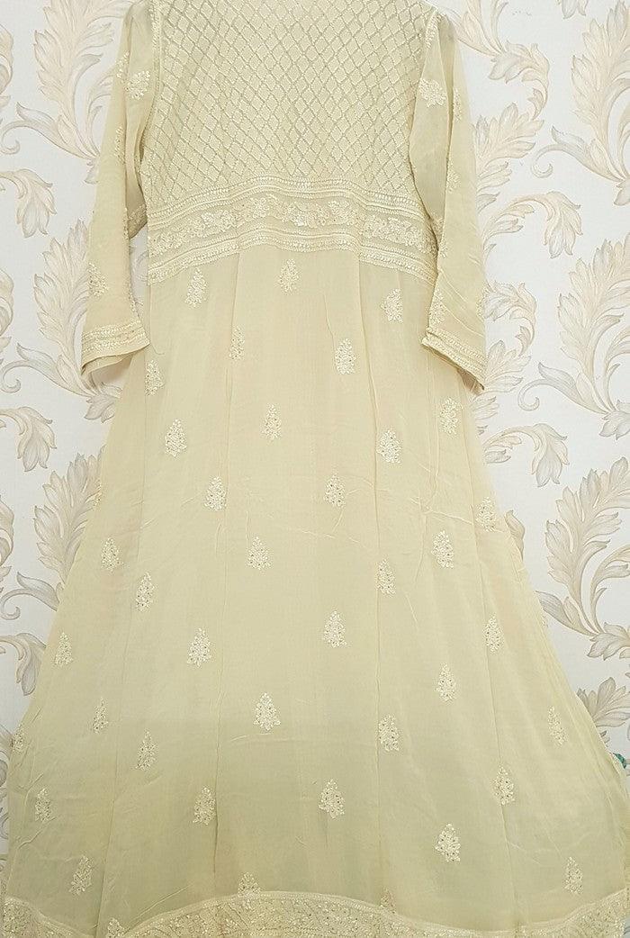 Chikankari Viscose Georgette Anarkali - Adah Chikankari