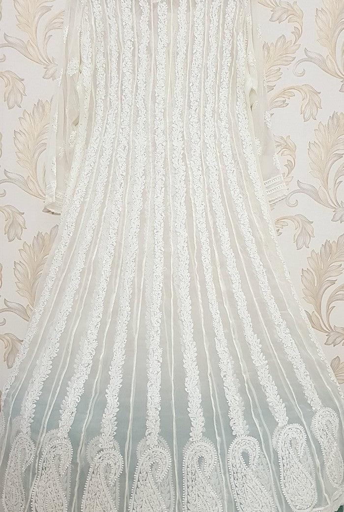 Chikankari Semi Georgette Anarkali - Adah Chikankari