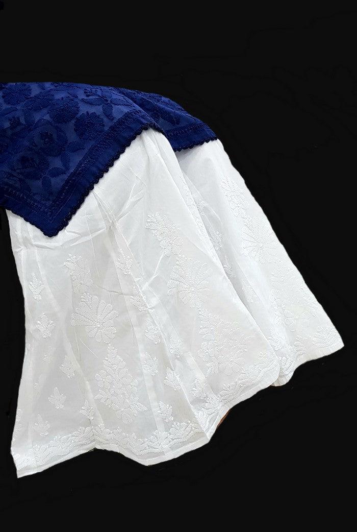 Chikankari Cotton Palazzo - Adah Chikankari