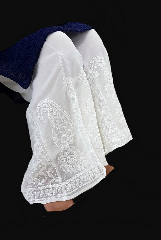 Chikankari Georgette Palazzo - Adah Chikankari