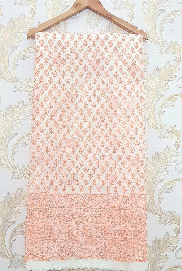 Chikankari Cotton Kurta ( Unstitched ) - Adah Chikankari