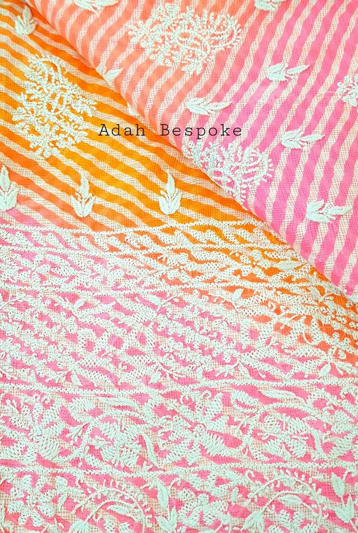 Chikankari Kota Cotton Kurta ( Unstitched ) - Adah Chikankari