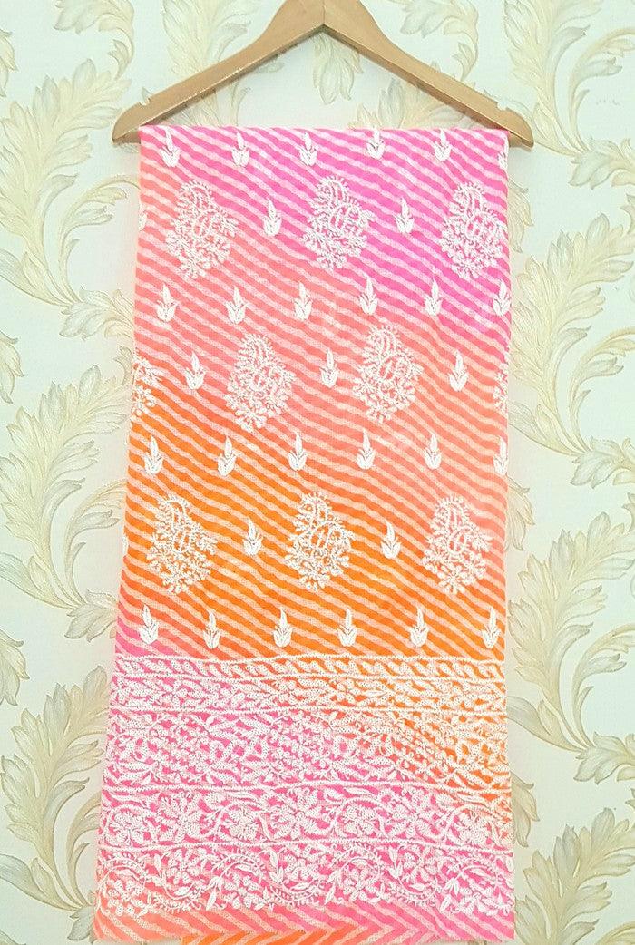 Chikankari Kota Cotton Kurta ( Unstitched ) - Adah Chikankari