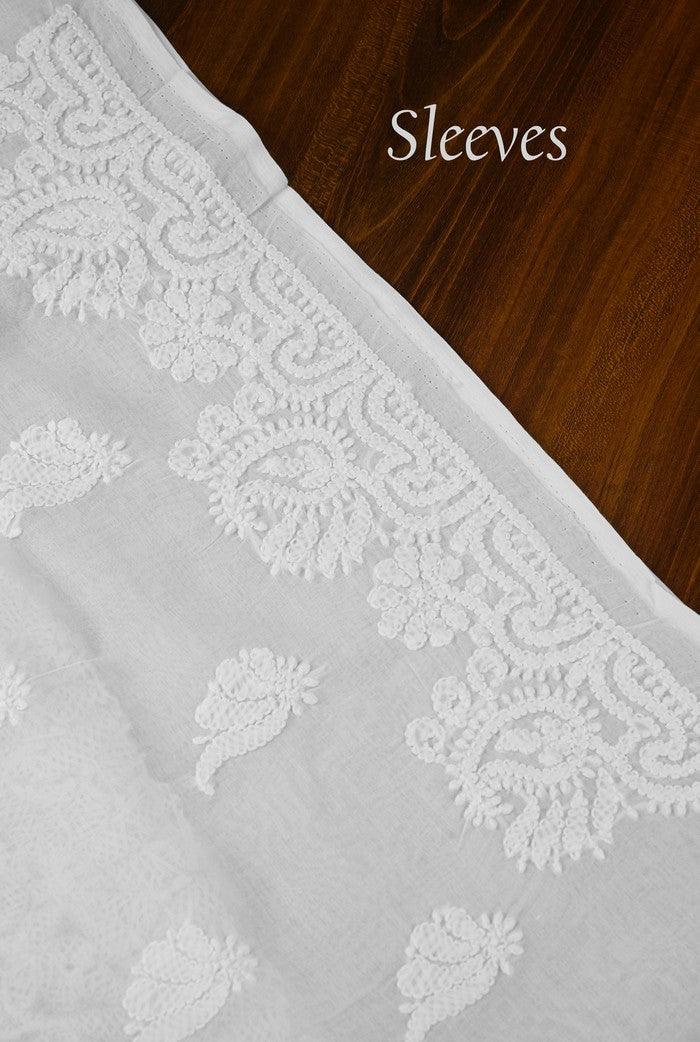 Chikankari Cotton Kurta ( Unstitched ) - Adah Chikankari