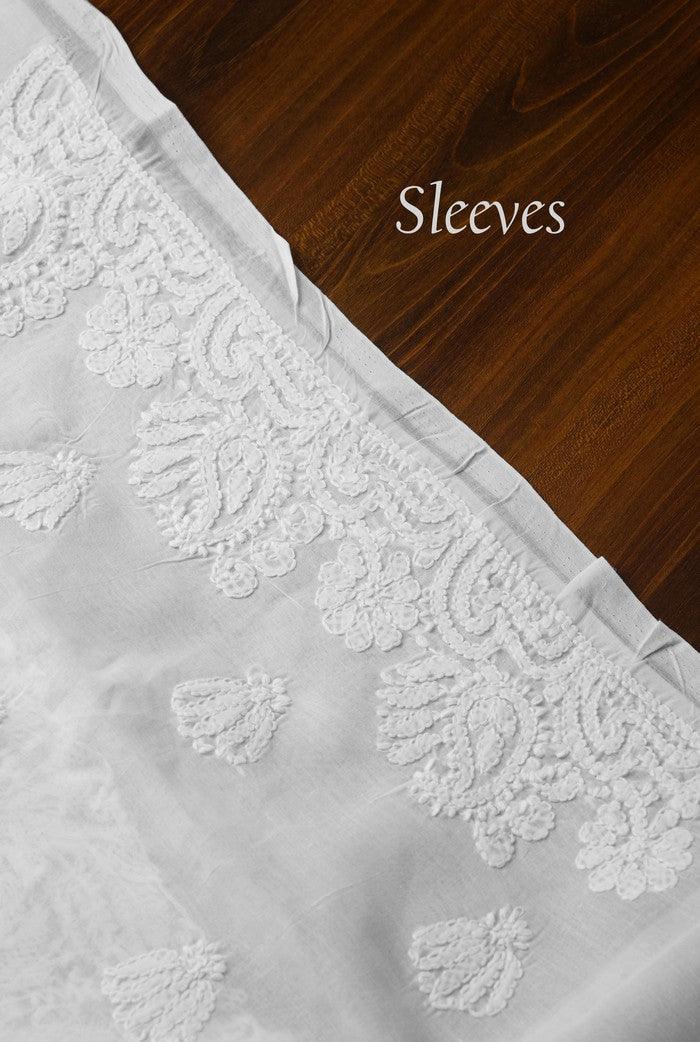 Chikankari Cotton Kurta ( Unstitched ) - Adah Chikankari