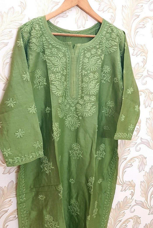 Chikankari Chanderi Kurta - Adah Chikankari