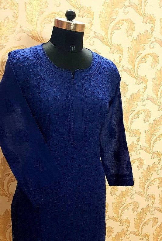 Chikankari Cotton Kurta - Adah Chikankari