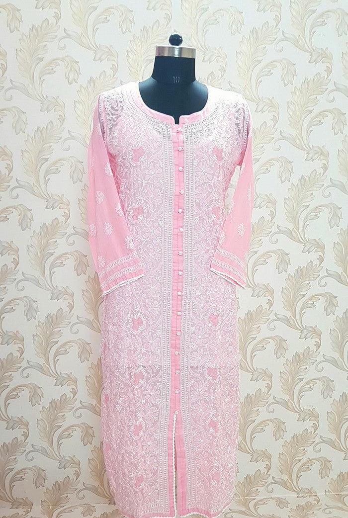 Chikankari Cotton Kurta - Adah Chikankari