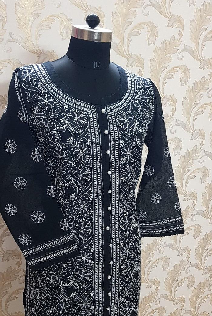Chikankari Cotton Kurta - Adah Chikankari