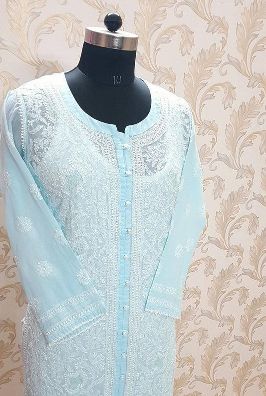 Chikankari Cotton Kurta - Adah Chikankari