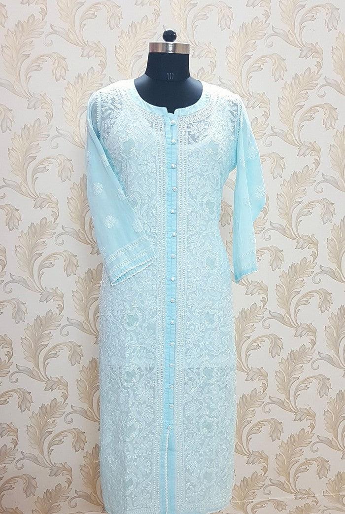 Chikankari Cotton Kurta - Adah Chikankari